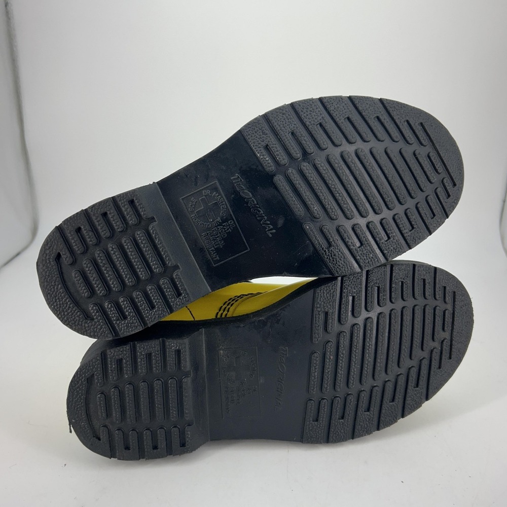 Dr.‎ Martens 101 Boots Womens Size 5 Yellow Smooth Leather Ankle Combat Lace Up - Picture 10 of 16